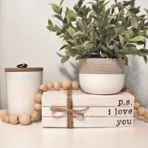 P.S. I Love You Farmhouse Book Stack Home Decor